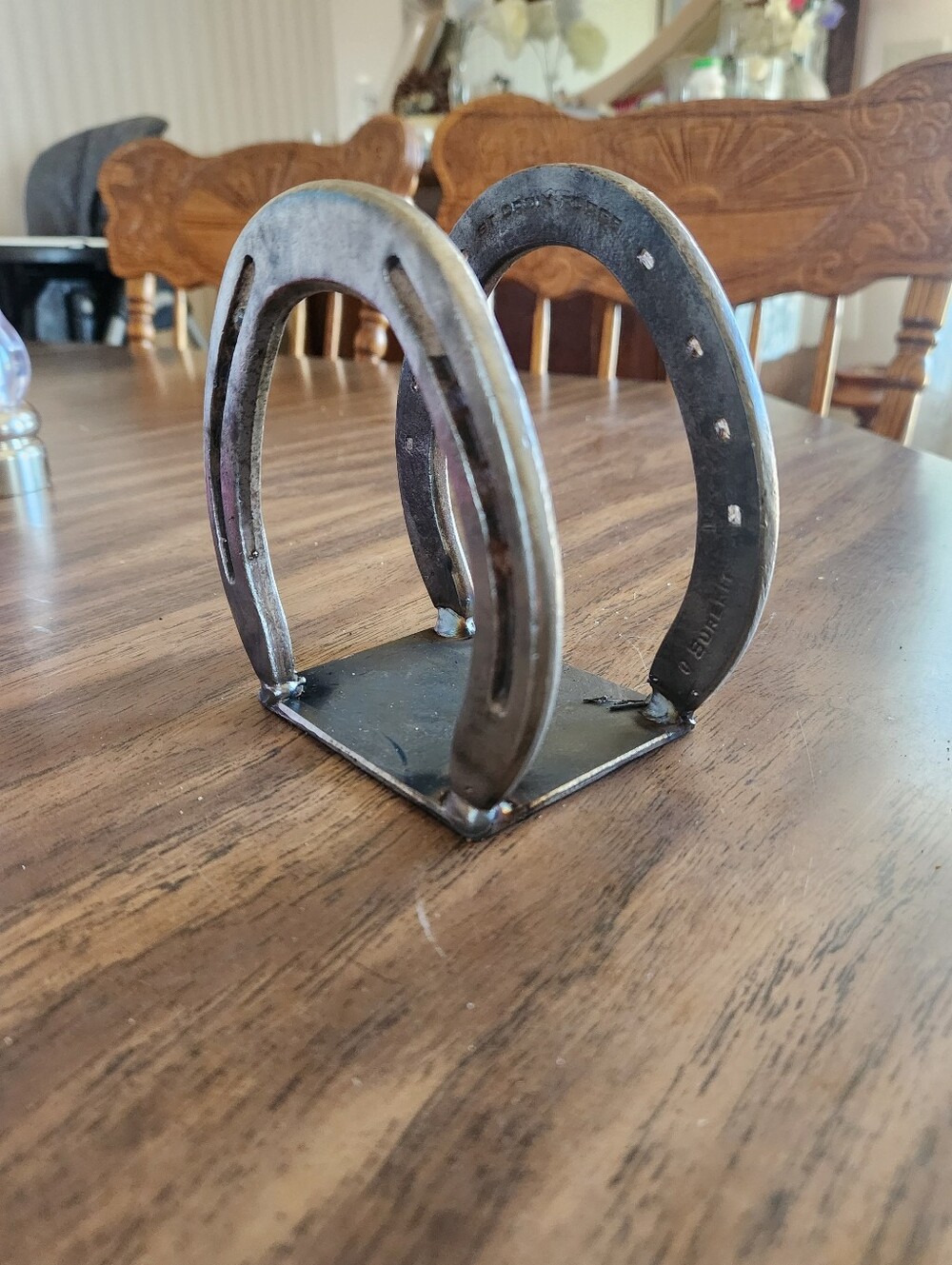 Rustic Horseshoe Napkin Holder - Black